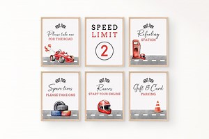 Editable Race Car Party Sign Bundle, Racing Party Sign, TWO FAST Birthday, Racer Table Sign, Racing Party Decor, Pit Stop Sign Red Printable - Etsy