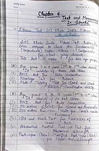 Chapter 6 Physical education class 12 complete handwritten notes 👍#notes #shortfeed #classnotes