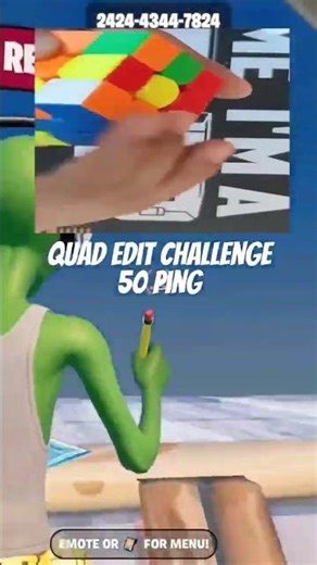 How Fast Can I Quad Edit??Cube Speedrun Challenge !! #fortnite #quadedit #clips