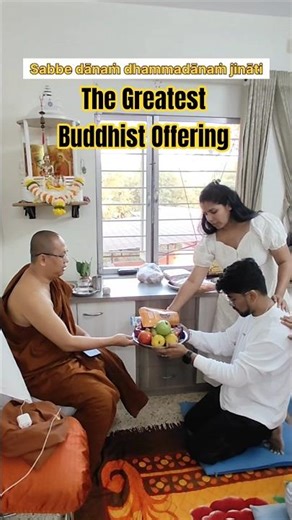 Peaceful Buddhist Ritual 🙏 | Offering Dana to Bhante Ji