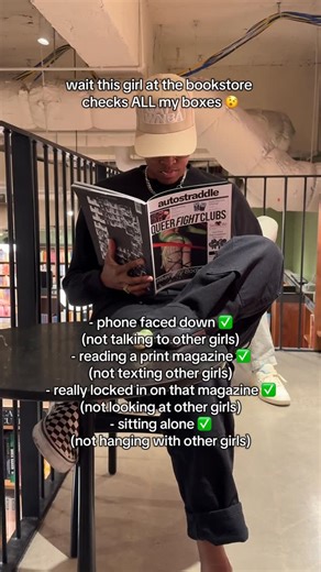 Autostraddle on Instagram: "your dream girl is out there somewhere waiting for you with her head in an Autostraddle Insider 🙂‍↕️ #lesbian #sapphic #wlw"