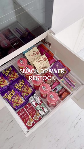 Organizing My New Snack Drawer | ASMR Restocking and Organizing TikTok