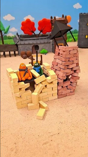 The Biggest Cannon Ever Built 💣 Destroys the Clay Castle! | Stop Motion Battle