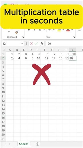 Create Multiplication table in second in excel 💯 #techwhizhub95
