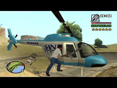 ⭐⭐⭐⭐⭐⭐SIX STARS WANTED LEVEL RAMPAGE WITH MINIGUN | 6 STAR WANTED LEVEL ESCAPE IN GTA SAN ANDREAS