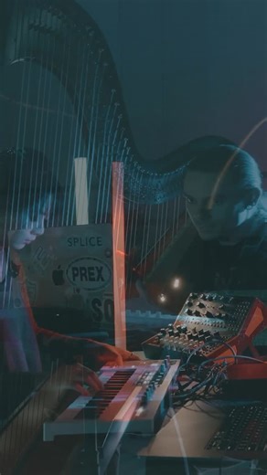 jujubi on Instagram: "@chloe_liuyanmusic on synth and @gian.tj on harp at @cosmic_crossings_concerts ~ catch @jujubi.wav at @the_rotunda_philly on February 12th for some more ambient vibes 👾🎵"