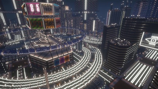 我的世界地图分享--Linefield赛博朋克--5个G的大城市