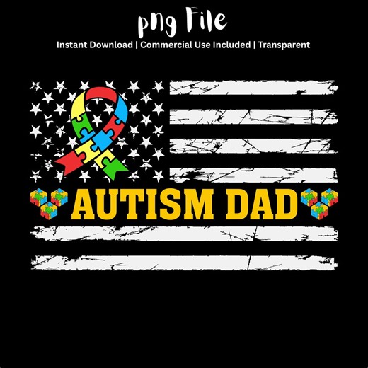 Autism Dad PNG | Puzzle Ribbon Awareness Design | Proud Autism Father Shirt Download - Etsy