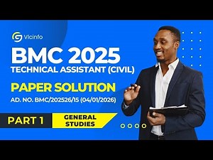 1 | BMC Technical Assistant (Civil) 2025 Paper Solution | General Studies | Bhavnagar Municipal Co.