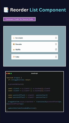 Drag & Drop Sortable List using HTML CSS & JavaScript | Vanilla JS Reorder UI