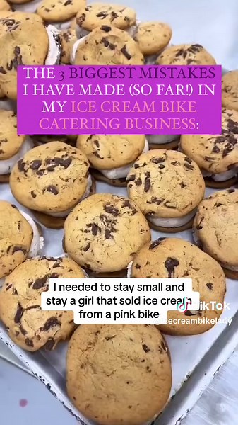 Let me explain a little more……⤵️ #1) People ask ALL OF THE TIME before they start up their own ice cream bike business like mine if they have to make their own ice cream. And they answer is a hard: NO. I actually don’t recommend you do either. There are many other ways to do it and to be successful now a days. Save the money. Save the time. #2) For a while I thought I wanted my ice cream sammies to be a household name. I wanted them to be in every grocery store on the east coast with the goal of