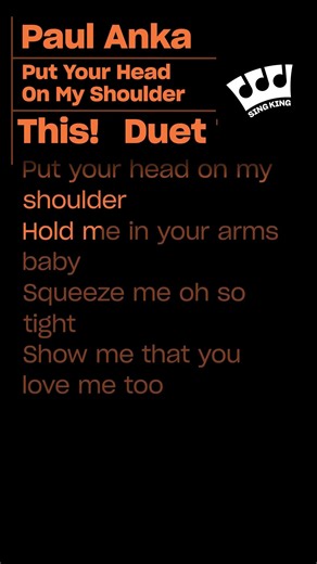 Paul Anka - Put Your Head On My Shoulder (Mini Karaoke) 🎤 #shorts