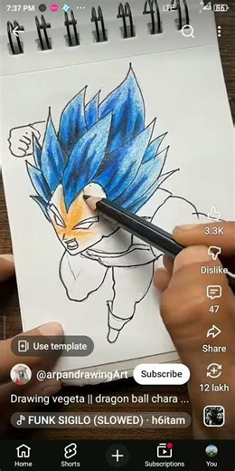 drawing vegta from dragon Ball #anime #art