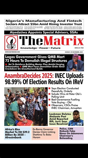 Nigerian Newspaper Headlines Today Sunday, 9th November, 2025. Punch Newspapers Nigerian Tribune Vanguard News Daily Trust Guardian Nigeria Leadership News thisdaylive.com The Sun Nigeria | Comr. Efficacy