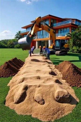 Saving a Modern Mansion from Volcanic Lava - timelapse #Shorts #Architecture #Construction