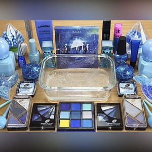 SPACE SLIME Mixing makeup and glitter into Clear Slime Satisfying Slime Videos | Luxury Cosmetics