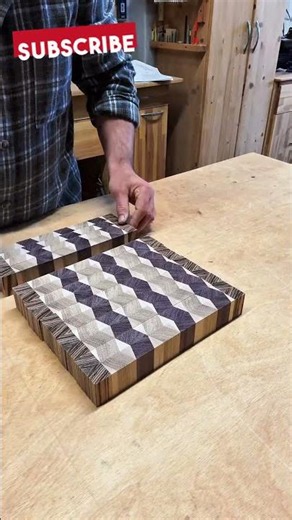 End Grain Cutting Board ASMR 🪵 Cubista Woodwork with Exotic Woods 🤯