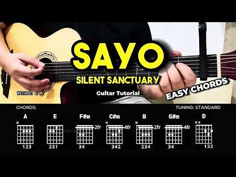 Sayo - Silent Sanctuary | Easy Guitar Tutorial For Beginners (CHORDS & LYRICS) #guitarlesson #shorts