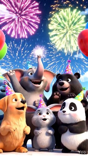 Cute animals wishing kids a Happy New Year! 🎉🐶
