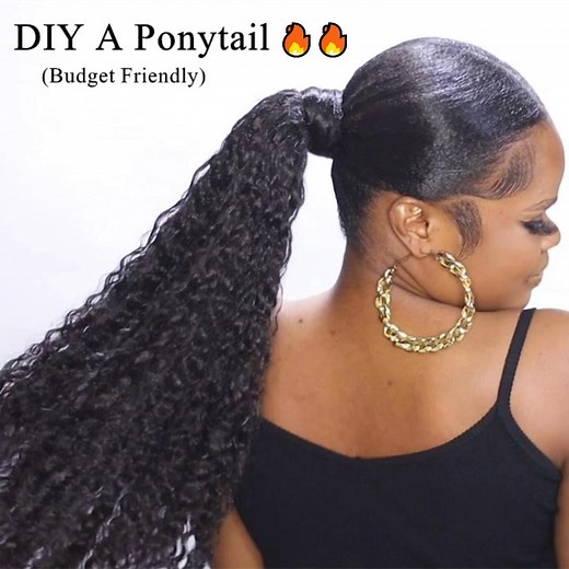 How to make a ponytail in home~ Budget friendly!!🔥🔥 #ponytailtutorial #hairinspo Credit Youtuber Ivonmelda | April Lace Wigs