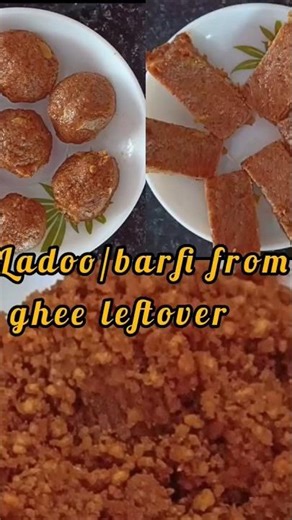 Ladoo/Barfi from ghee leftover residue in 10 min | Ghee leftover receipe | Ghee leftover mithai