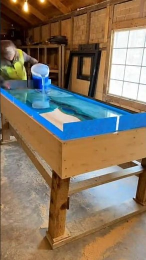 Crystal Epoxy River Table Construction | Satisfying Build #carft #making #table