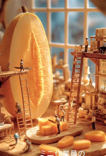 🥭🔨🍡新鮮な果物を切って、こねて、混ぜて…小さな作業員たちの奮闘記🔥🪚 #ミニチュア#ミニチュアアート#miniature #ミニチュア作業員 #miniatureart #癒し