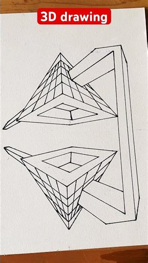 3D drawing pyramids #3dart #drawing #art