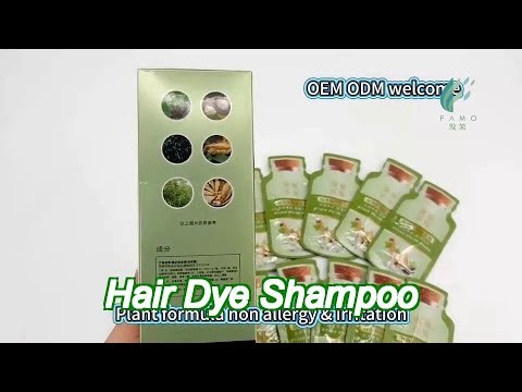 natural herbal black hair color dye shampoo covering gray treatment nourishing oil