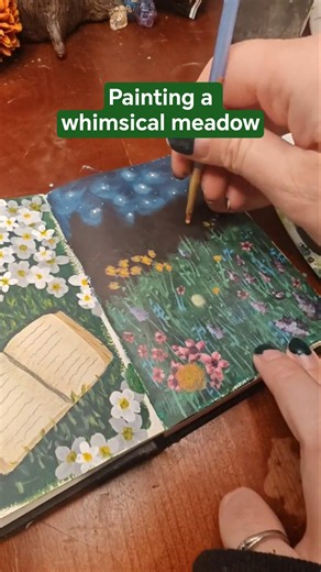 Painting a whimsical meadow | fantasy art