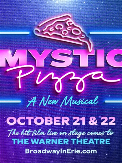 Mystic Pizza: A New Musical ON SALE NOW! 🍕 Mystic Pizza: A New Musical delivers the beloved story from the iconic hit film driven by a score packed with unforgettable hits from the ’80s and ’90s. Follow best friends Kat, Daisy, and Jojo as they navigate the complexities of friendship and romance—all while slinging slices at a small-town pizza joint. Bursting with laugh-out-loud moments, heartfelt storytelling, and chart-toppers including “Hit Me With Your Best Shot,” “Hold On,” and “Manic Monda