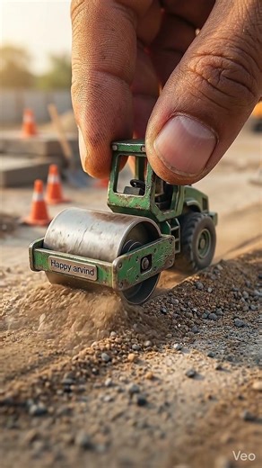 Tiny Road Roller Crushing Everything 😱 Mini Machine Power