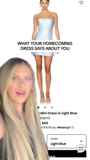 What your homecoming dress says about you with @Becca Moore 👑 Comment what series you would like to see next 👀❤️ #revolve #homecoming #formaldress #highschooldance #highschool #genz #homecomingdress #dress #dressinspo #fashion #greenscreen