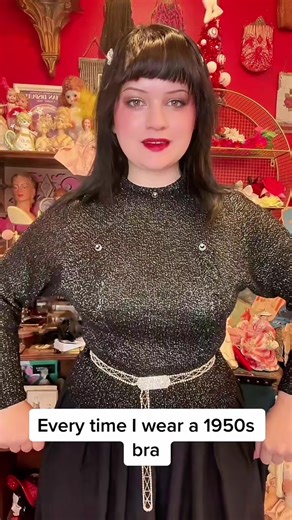 Something about a vintage 1950s bullet bra just ✨elevates✨ an outfit #vintage #vintagefashion #styleinspo #glam #goth