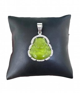 Silver Green Buddha Pendant: Stainless Steel, Men Women Buddha Jewelry - Etsy