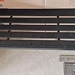 Backless Outdoor Bench, Metal Patio Bench, Garden Bench for Front Porch, Backyard and Deck, Black