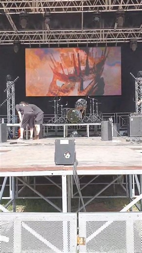 Stage set up at Druidia Festival 🇮🇹🇮🇹...some awesome visuals today 🔥🔥 . . #triddana #celticfestival #musicaceltica #powermetalband #bagpipes | Triddana