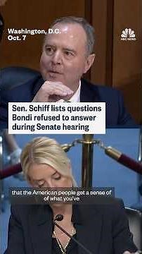 Sen. Schiff lists questions Bondi refused to answer during Senate hearing