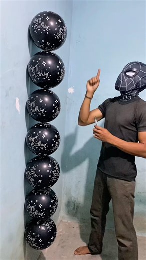 Wow, Spiderman popping happy birthday black balloon