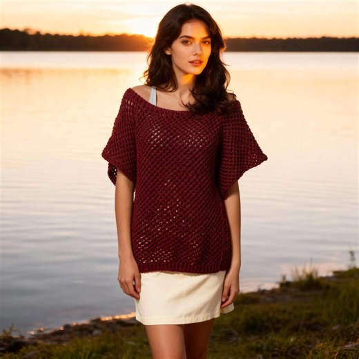 Mesh Boat Neck Sweater Knitting Pattern – Women - Etsy UK