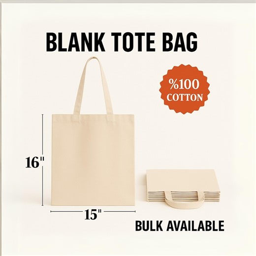 Wholesale Blank Cotton Tote Bags, Bulk Plain Canvas Reusable Shopping Bags for DIY, Crafting, Events, Screen Printing, Blank Cotton Tote Bag - Etsy