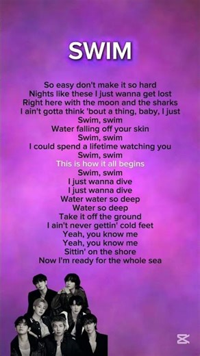 BTS - Swim (Lyrics) #lyricssong #kpopsong #swim #bts #newsong #musicsong #ytshorts #btsarmy