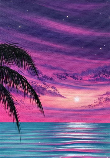 Magenta Dreamtide: Acrylic Seascape Art of a Magical Place 💜🌊