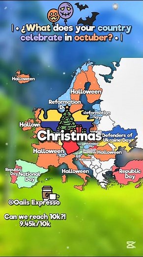 | • ¿What does your country celebrate in octuber? • | 🎃🎄 #english #europe #Mapping #map #geography