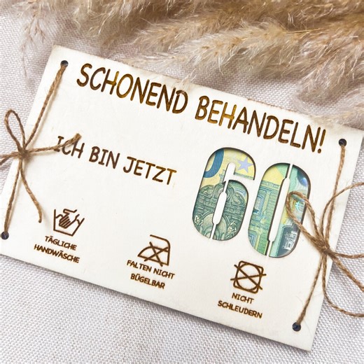 Geldgeschenk Karte aus Holz – Geschenk zum Geburtstag – Personalisiert Laser graviert mit Name – kreatives Geschenk - schonend behandeln - Etsy.de