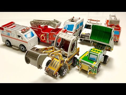 ダイソー手づくりプルバックカー★ペーパークラフト★ショベルカー、 ダンプカー紹介！