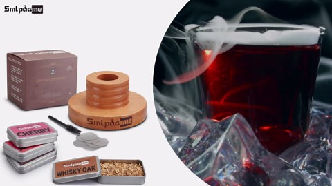 Cocktail Smoker Kit, Old Fashioned Smoker Kit for Bourbon Whiskey Drink, Smoker Infuser Kit with 4 Flavors Wood Chips, Birthday Father's Day Gifts for Husband, Men, Dad