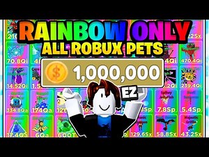 RICH NOOB SPENDS 1,000,000 TOKENS ON ALL RAINBOW ROBUX PETS IN ROBLOX CLICKER SIMULATOR