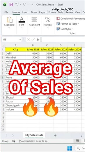 How can we get the average without using Formula👆#short #excelshorts #viralreels #trending