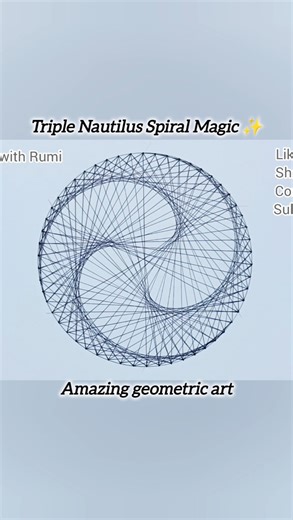 Triple Nautilus Spirograph Pattern | Amazing Geometric Drawing 💫 #shorts #spirograph #geometricart